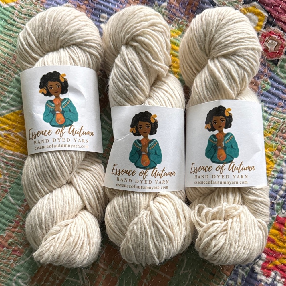 Essence of Autumn Hand Dyed Yarn - Natural Cream Skeins (3)